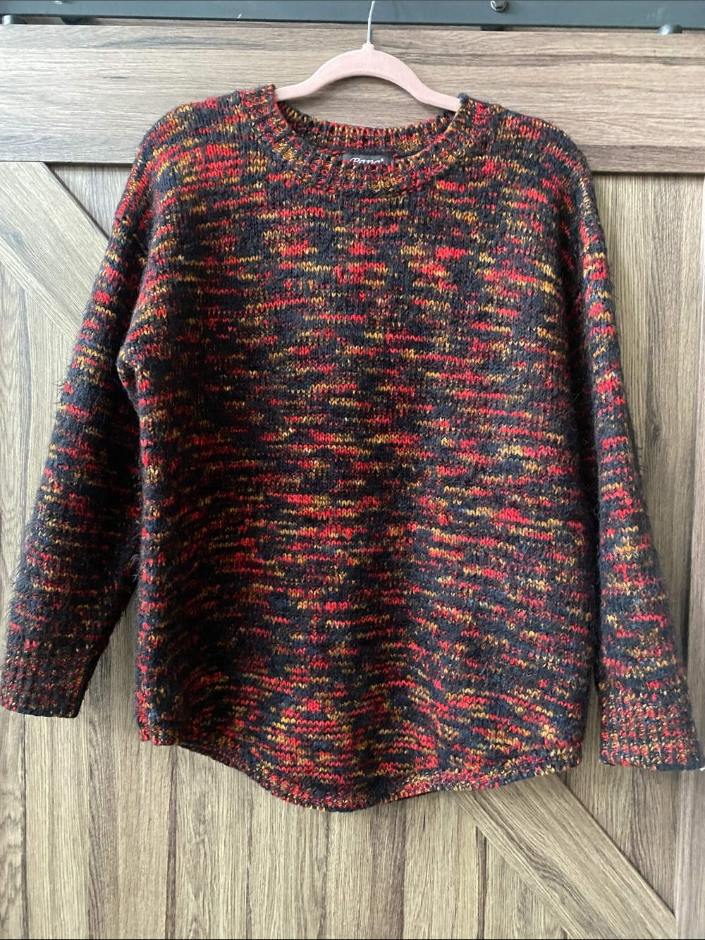 Papa Vancouver Multi-Color Fuzzy Knit Crewneck Sweater Large